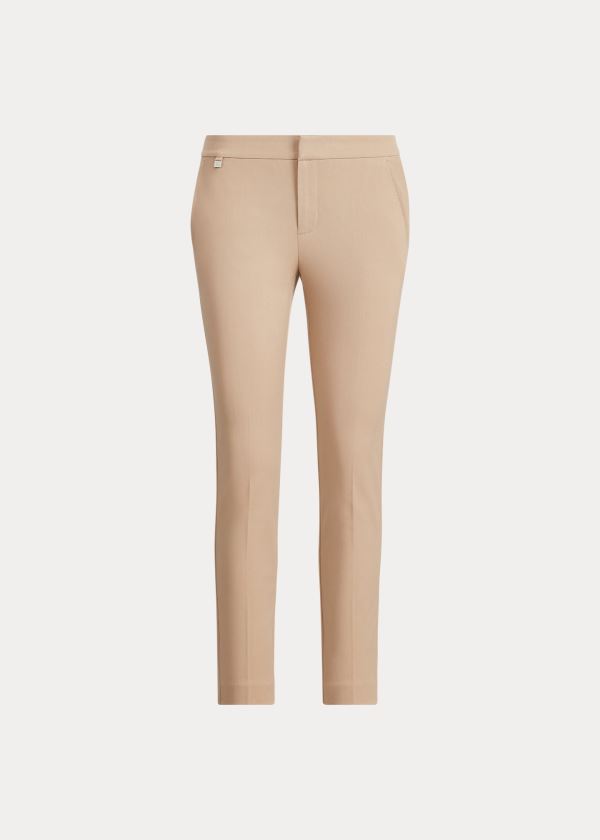 Pantalones Ralph Lauren Mujer Marrom - Cotton Twill Skinny - KIPND8429